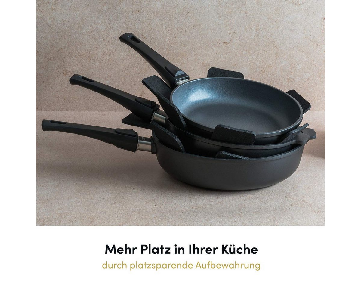 Hoffmann Germany Pfannenschoner Stapelschutz 38×38 cm, 6er-Set, zuschneidbar, hitzebeständig, Zubehör für alle Pfannen und Töpfe bis 38 cm, Set, 6-tlg., 5 mm st – Bild 5 von 5