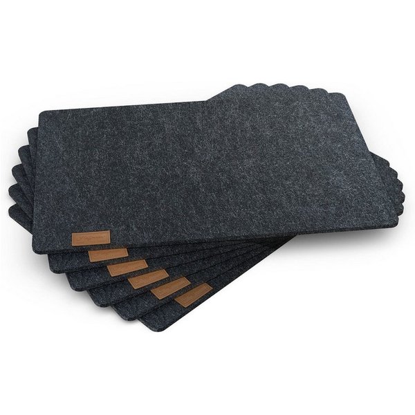 Hoffmann Germany Platzset Tischunterlage Filz 45×30 cm, 6er-Set, anthrazit, hitzebeständig, (Set, 6-St., 6x Platzset 45×30 cm), 5 mm Filz, abwaschbar, 200°C, 90