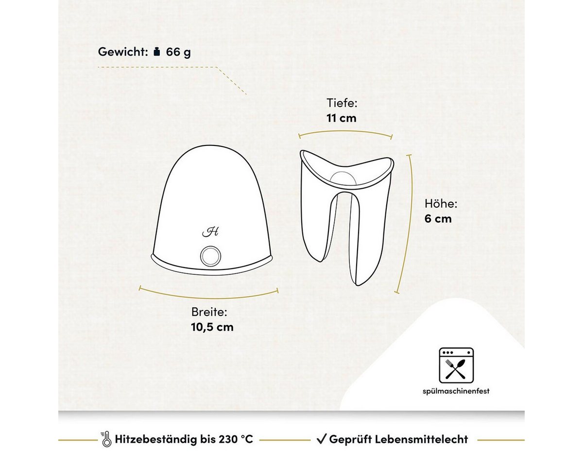 Hoffmann Germany Topfhandschuhe Silikon Fingerschutz 2er-Set anthrazit – 230°C hitzebeständig, (Set, 2-tlg., 2x Fingerschutz), spülmaschinenfest, lebensmittelec – Bild 3 von 5