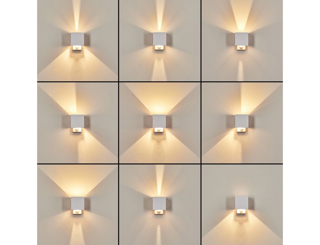 hofstein Außen-Wandleuchte Außenwandlampe mit Bewegungsmelder aus Metall/Kunststoff in Weiß/Klar, moderne Leuchte mit Up&Down-Lichteffekt für Garten/Terrasse/Ho – Bild 2 von 5