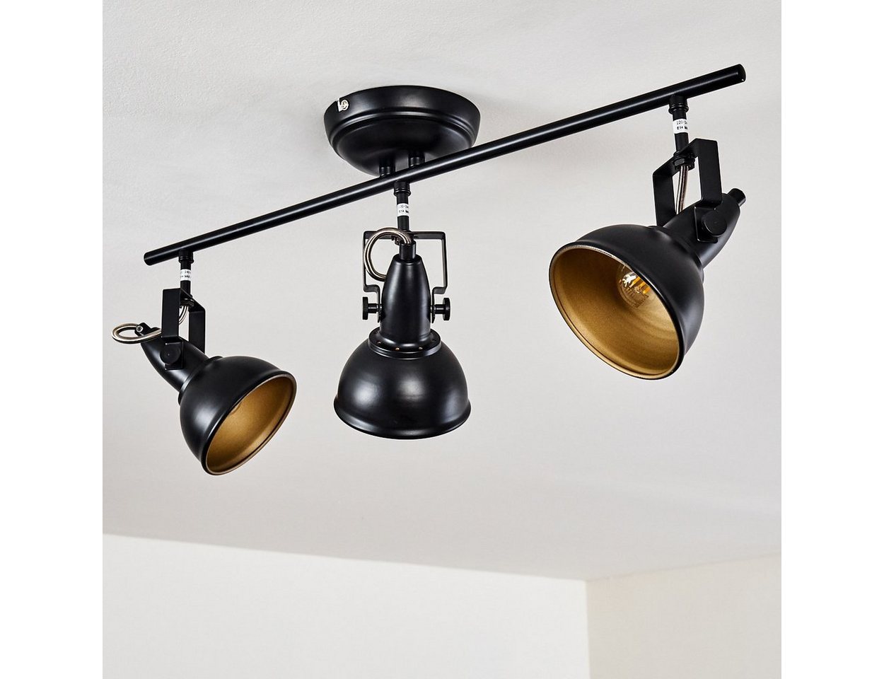 hofstein Deckenleuchte »Arazane« Deckenlampe aus Metall in Schwarz/Gold, ohne Leuchtmittel, mit verstellbaren Strahlern, 3xE14, Spot im Retro/Vintage Design – Bild 5 von 5