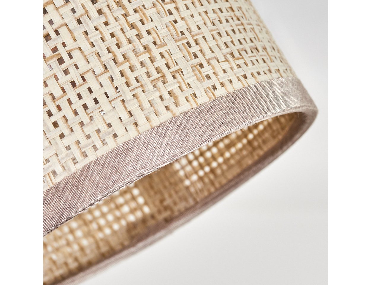 hofstein Deckenleuchte Boho-Style Deckenlampe a. Metall/Papiergeflecht in Schwarz/Natur/Beige, ohne Leuchtmittel – Bild 3 von 5