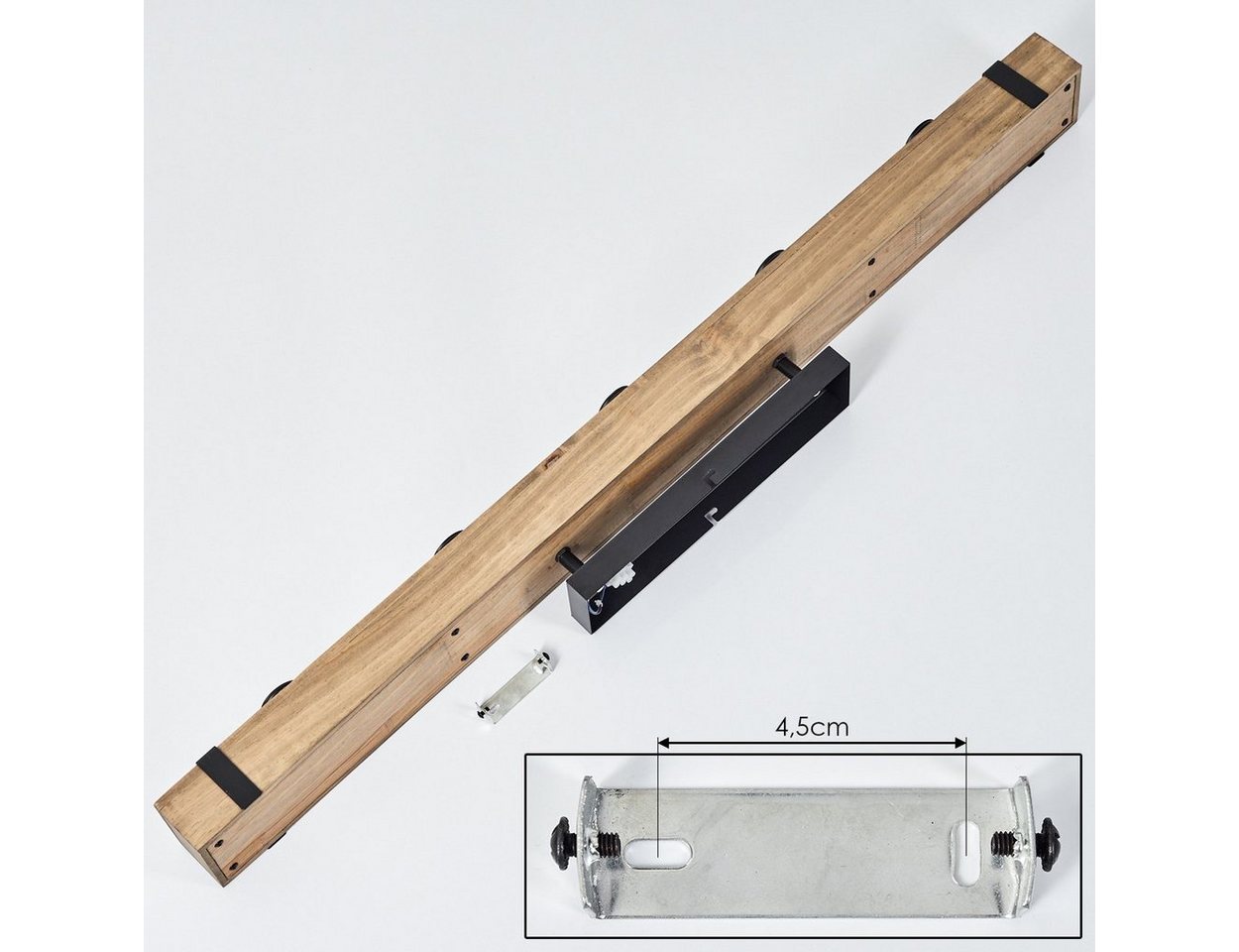 hofstein Deckenleuchte »Bollengo« moderne Deckenlampe aus Metall/Holz in Schwarz/Natur, ohne Leuchtmittel – Bild 5 von 5