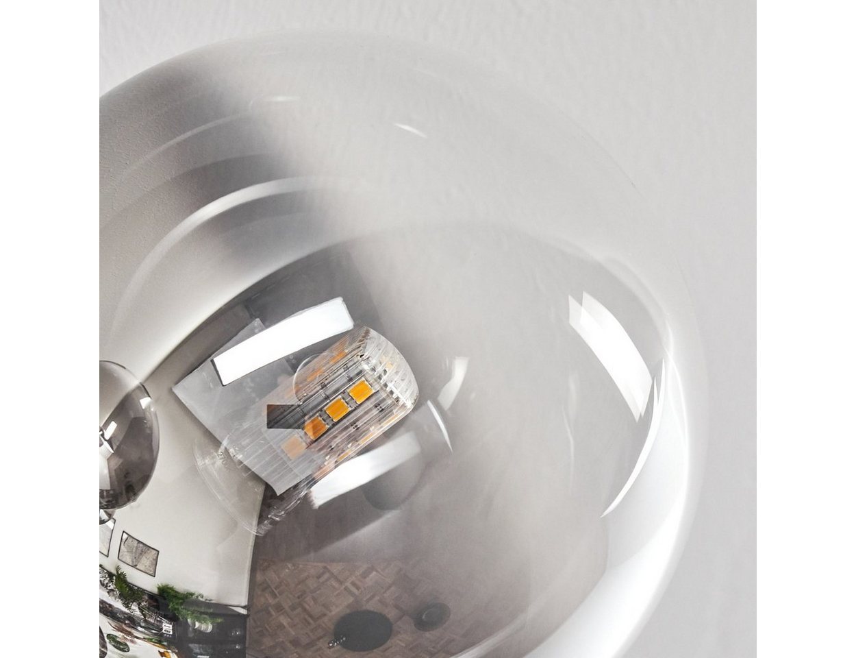 hofstein Deckenleuchte Deckenlampe aus Metall/Glas in Schwarz/Rauchfarben/Klar, ohne Leuchtmittel, Leuchte mit Glasschirmen (12 cm, 15 cm), 6 x G9, ohne Leuchtm – Bild 3 von 5
