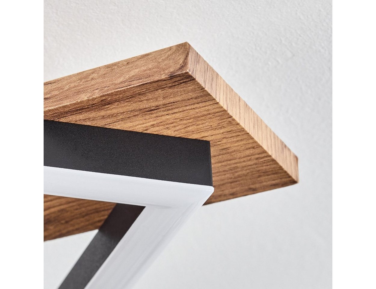 hofstein Deckenleuchte Deckenlampe aus Metall/MDF/Kunststoff in Schwarz/Holzoptik/Weiß, LED fest integriert, 3000 Kelvin, 4-flammig, 30 Watt, 3350 Lumen, 3000 K – Bild 3 von 5