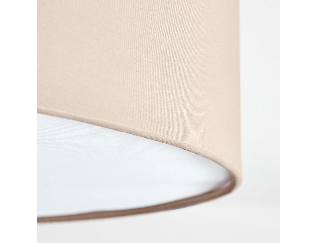 hofstein Deckenleuchte Deckenlampe aus Metall/Stoff/Kunststoff in Nickel-matt/Beige/Weiß, ohne Leuchtmittel, runde Leuchte im Boho-Design (60 cm), E27, Esszimme – Bild 3 von 5