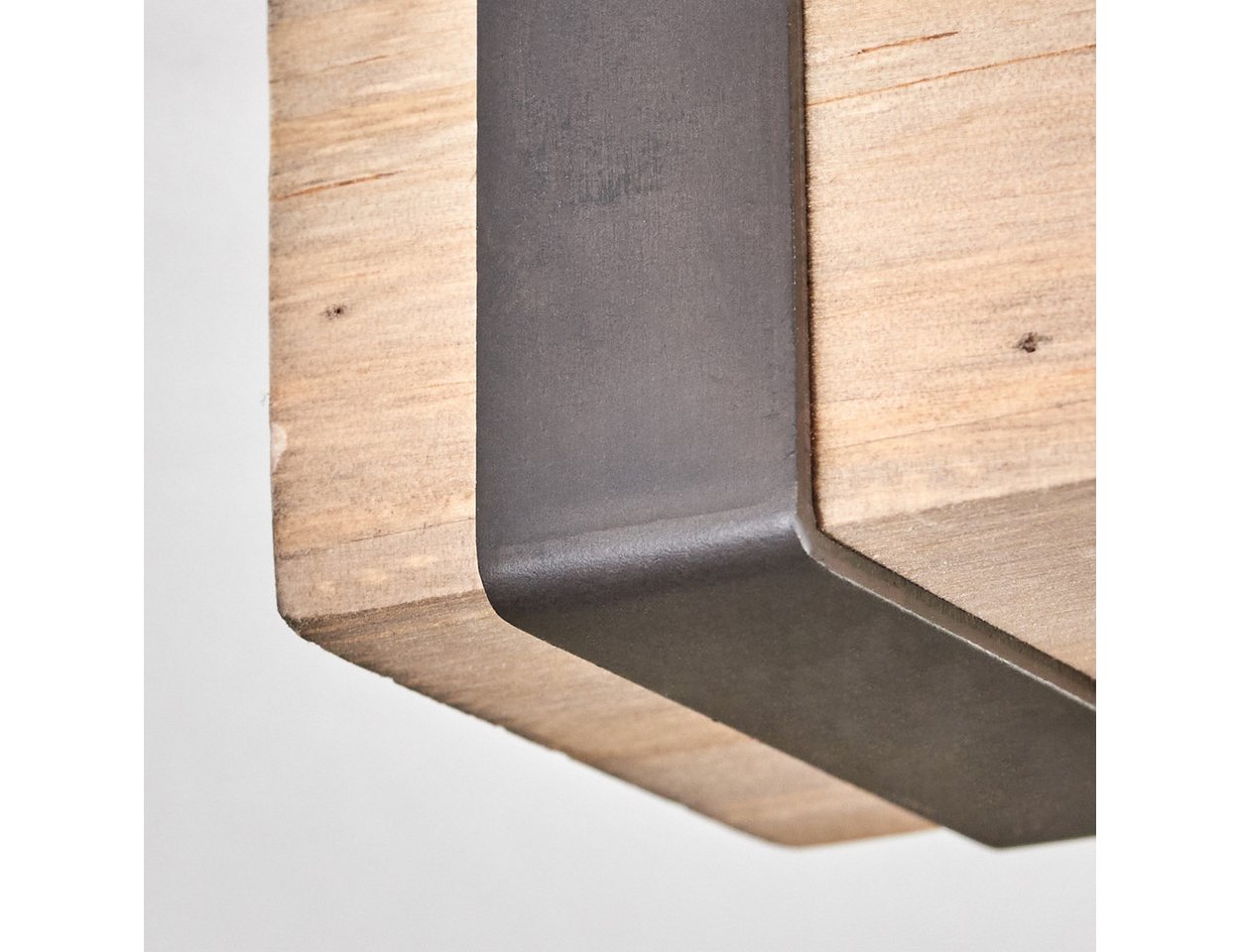hofstein Deckenleuchte Deckenlampe verstellbar aus Metall/Holz in Grau/Naturfarben, ohne Leuchtmittel, Deckenleuchte im Industrial/Retro/Vintage-Design m. Holzb – Bild 3 von 5