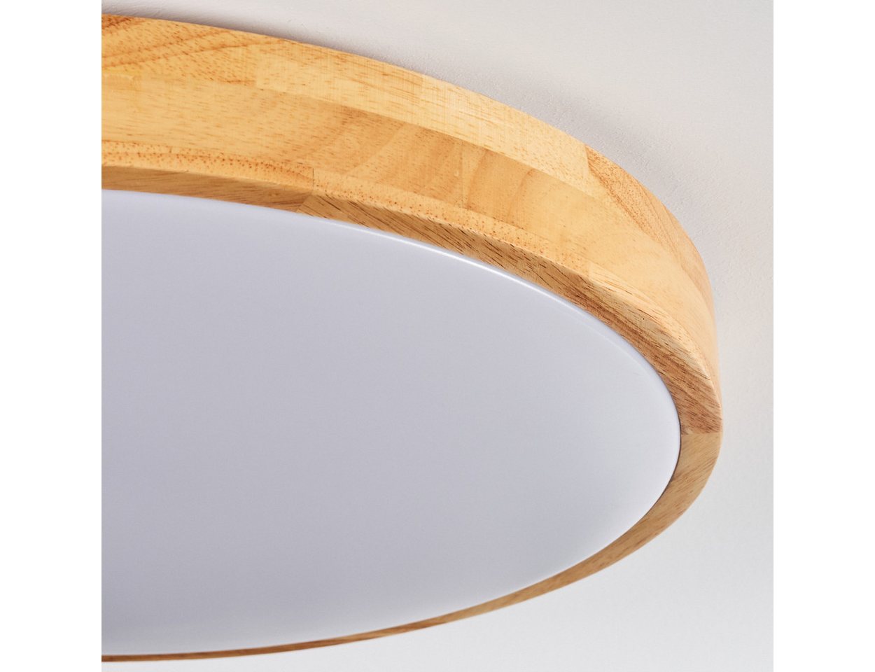 hofstein Deckenleuchte Deckenpanel aus Metall/Kunststoff/Bambus in Weiß/Natur, LED wechselbar, 3000-6500 Kelvin – Bild 3 von 5