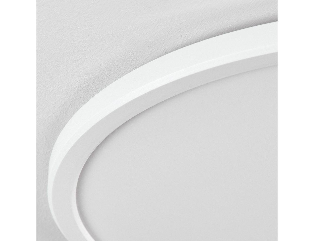 hofstein Deckenleuchte dimmbare Deckenlampe aus Kunststoff in Schwarz/Weiß, LED wechselbar, 3000 Kelvin, runde Leuchte im modernen Design, dimmbar über Lichtsch – Bild 3 von 5