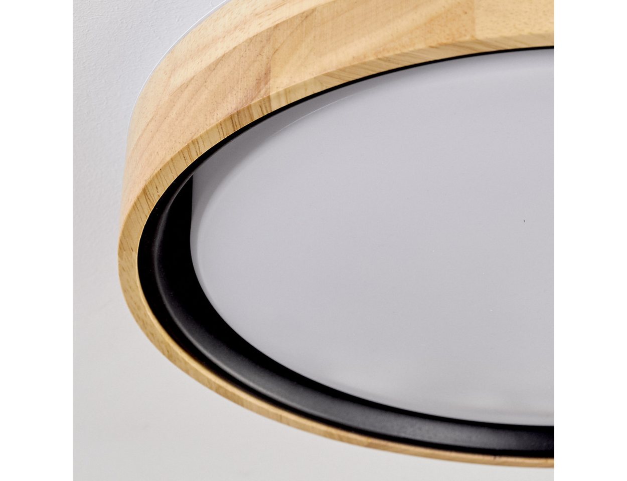 hofstein Deckenleuchte dimmbare Deckenleuchte aus Holz/Metall/Kunststoff in Natur/Weiß, LED wechselbar, 2700-6500 Kelvin, dimmbar über Fernbedienung, LED, (30cm – Bild 3 von 5