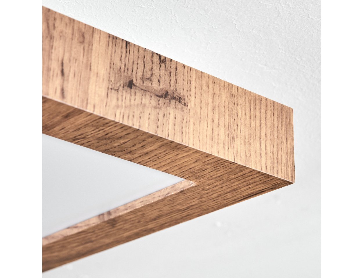 hofstein Deckenleuchte dimmbares Deckenpanel aus Metall/MDF in Schwarz/Holzoptik, LED wechselbar, 2700-6500 Kelvin, skandinavisches Design, mit Fernbedienung, 2 – Bild 3 von 5