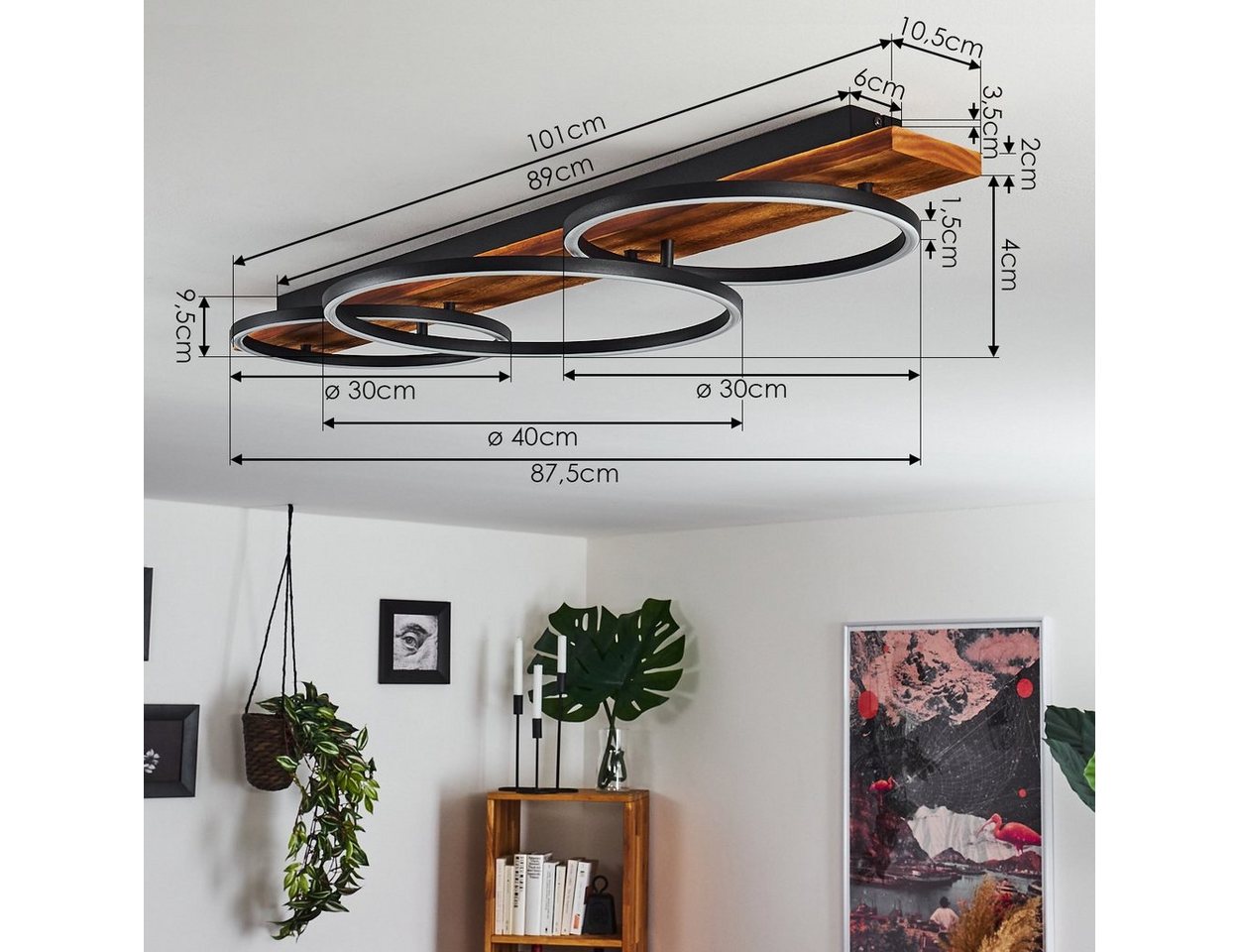 hofstein Deckenleuchte Flur Dielen Leuchten LED Decken Lampen Wohn Schlaf Zimmer Raum – Bild 4 von 5