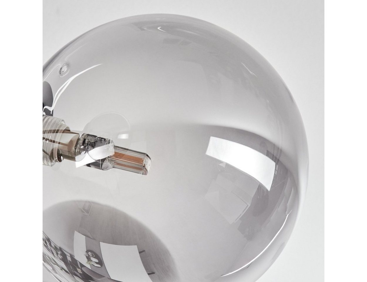 hofstein Deckenleuchte »Garaguso« moderne Deckenlampe aus Metall/Glas in Schwarz/Rauchfarben, ohne Leuchtmittel, Leuchte im Retro/Vintage-Design mit Schirmen au – Bild 3 von 5