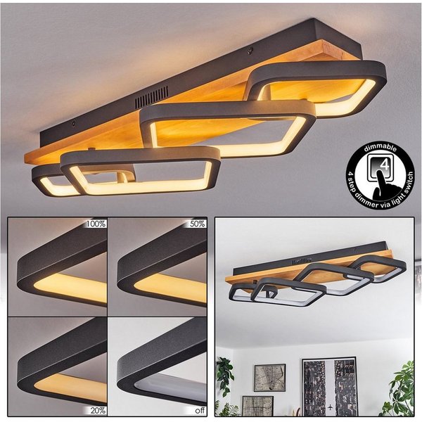 hofstein Deckenleuchte »Palermo« moderne Deckenlampe aus Metall/Holz