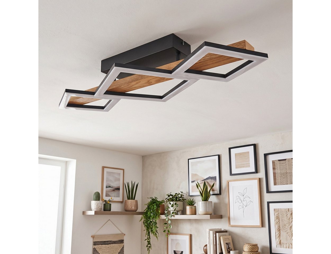 hofstein Deckenleuchte »Stoccareddo« moderne Deckenlampe aus Metall/Holz, 3000 Kelvin – Bild 2 von 5