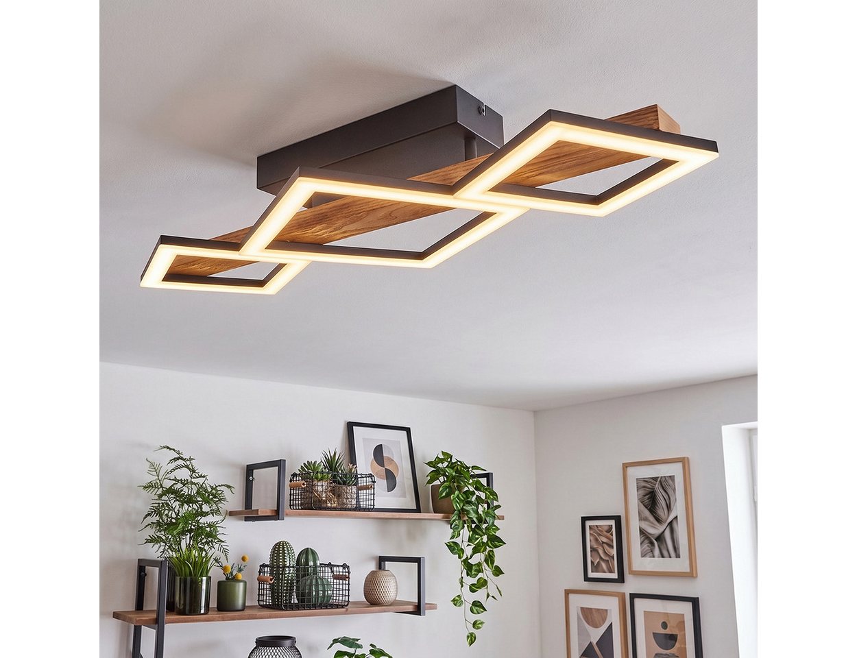 hofstein Deckenleuchte »Stoccareddo« moderne Deckenlampe aus Metall/Holz, 3000 Kelvin – Bild 3 von 5