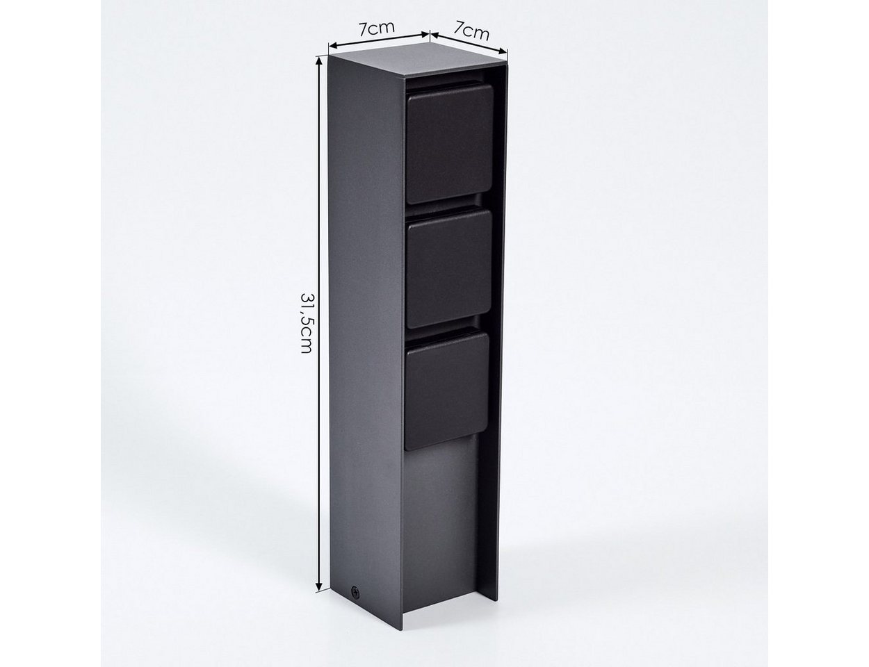 hofstein Gartenleuchte »Ruscio« Steckdose, Leuchte aus Metall/Kunststoff in Anthrazit/Schwarz, Steckdose mit 3 Anschlüssen, 3xmax. 3680 Watt, 230 V – Bild 5 von 5