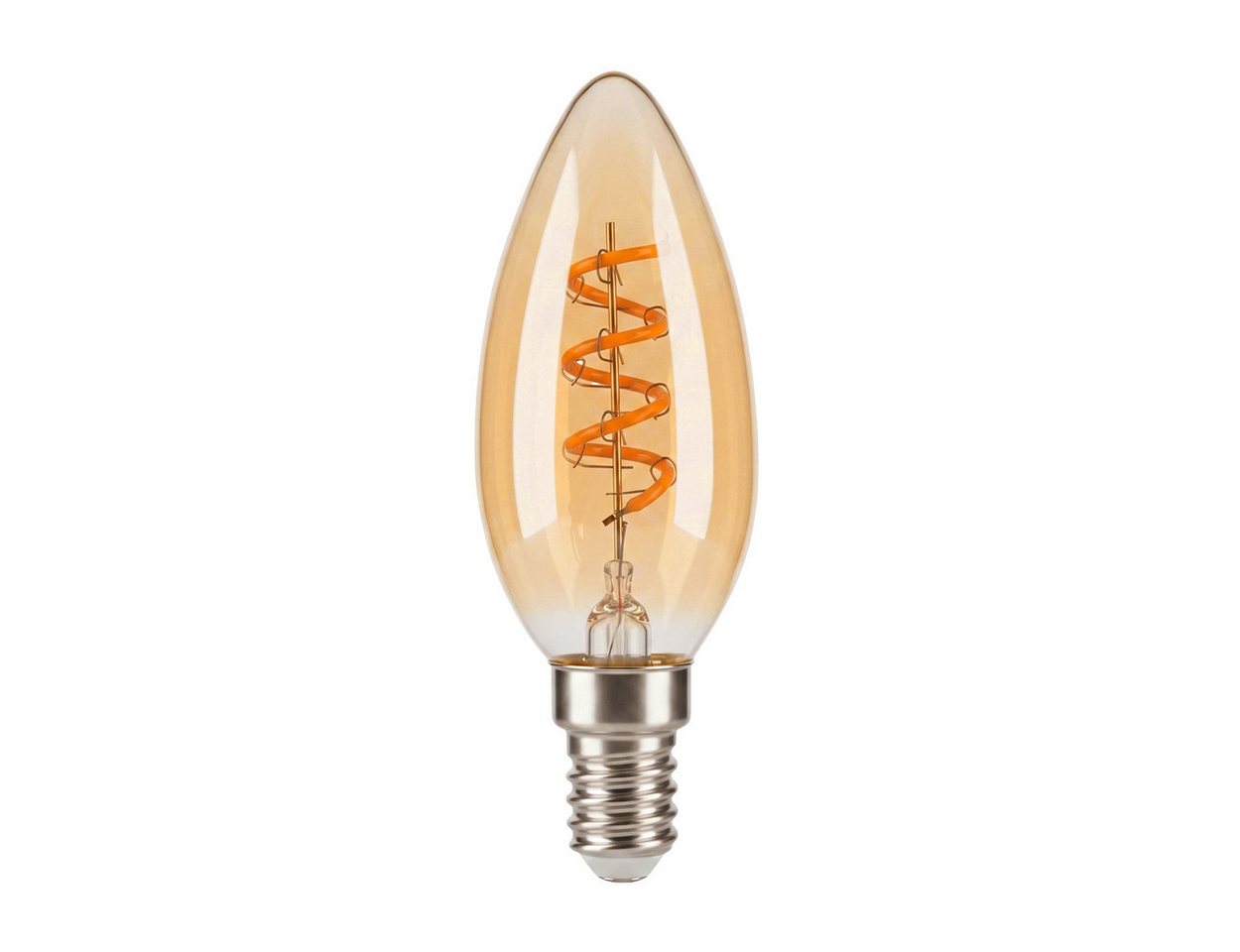 hofstein LED-Leuchtmittel 10er Set Glühbirne Extra Warmweiß dimmbar 4 Watt, E14, 2200 Kelvin, 220 Lumen, Kerze, Filament Spirale, Amber – Bild 2 von 5