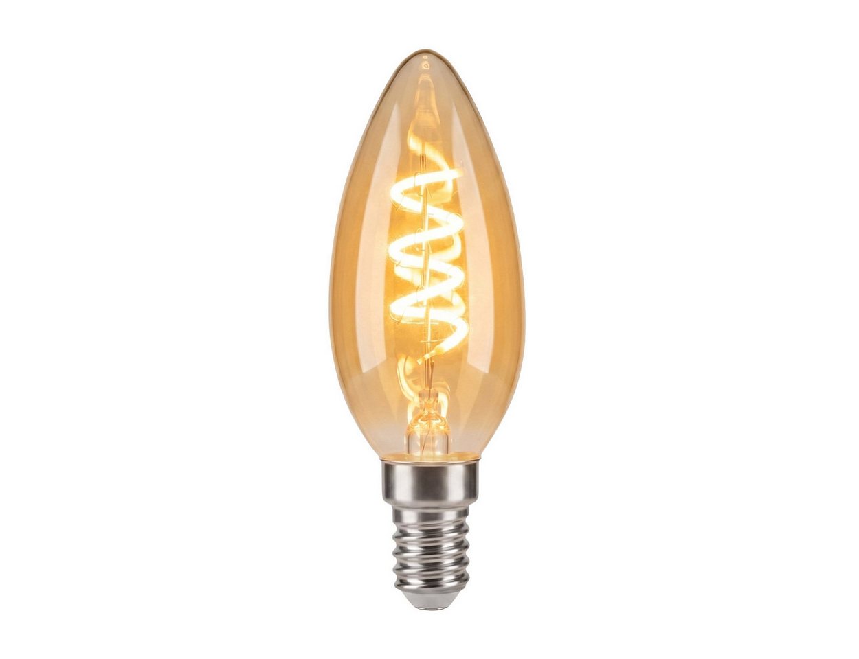 hofstein LED-Leuchtmittel 10er Set Glühbirne Extra Warmweiß dimmbar 4 Watt, E14, 2200 Kelvin, 220 Lumen, Kerze, Filament Spirale, Amber – Bild 3 von 5