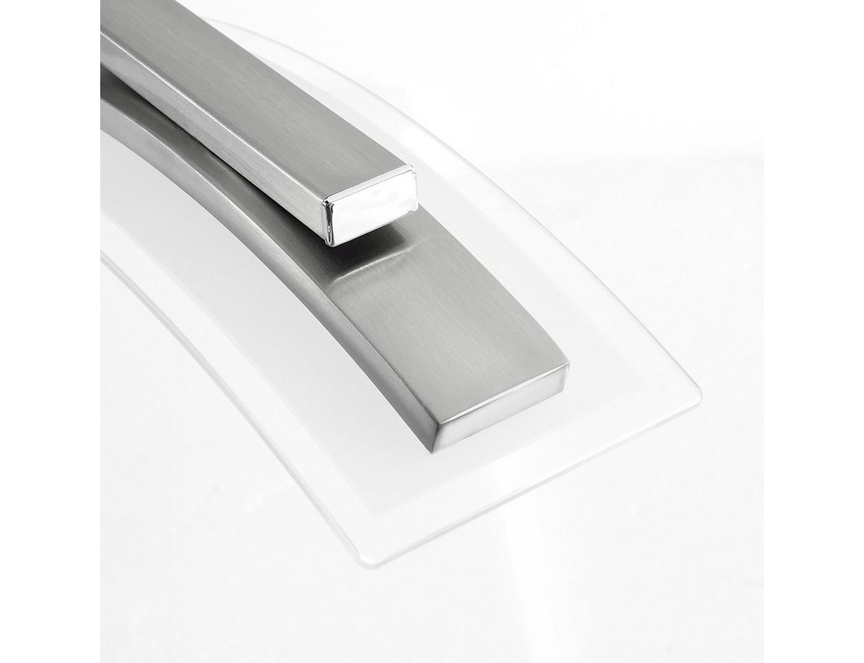 hofstein Pendelleuchte »Ovaro« dimmbare Deckenlampe, Metall, Nickel-matt, klarem Glasschirm, 2700 Kelvin, moderne Hängelampe mit Tastschalter, 3xLED 5 Watt, 135 – Bild 3 von 5