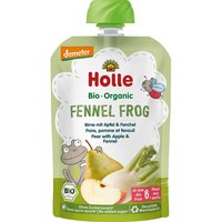 Holle Quetschie Bio-Fruchtmus "Birne, Apfel, Fenchel", Fennel Frog, ab 6. Monat, 100 g