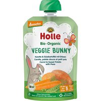 Holle Quetschie Bio-Fruchtmus "Karotte, Süßkartoffel, Erbse", Veggie Bunny, ab 6. M.,100g