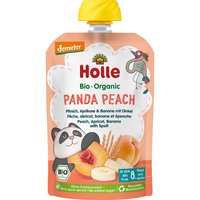 Holle Quetschie Bio-Fruchtmus "Pfirsich, Aprikose, Banane, Dinkel", Panda Peach, 100 g