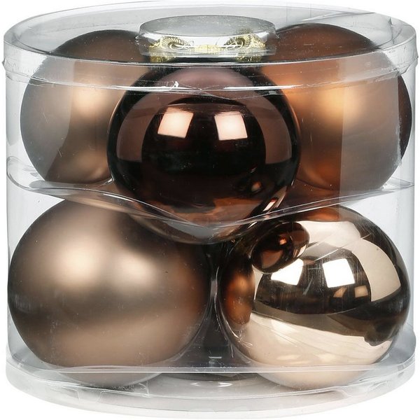 Holly & Jolly Christbaumschmuck, Weihnachtskugeln Glas 10cm, 6 Stück