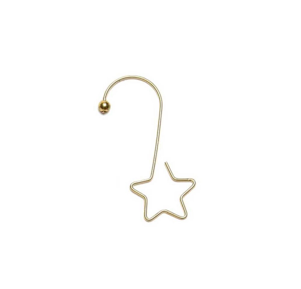 Holly & Jolly Christbaumschmuck, Christbaumkugel Aufhänger Sternform 5cm Gold Metall 36 Stück – Bild 2 von 2
