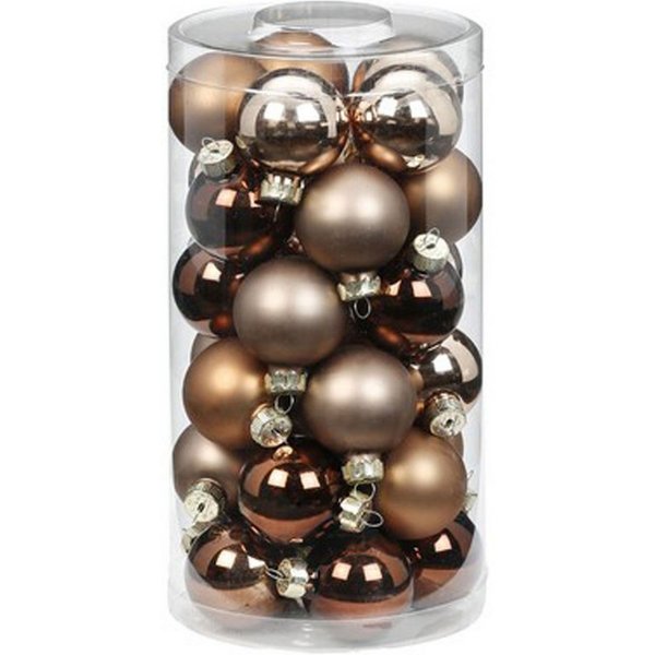 Holly & Jolly Weihnachtsbaumkugel, Weihnachtskugeln Glas 4cm Elegant Lounge, 30 Stück