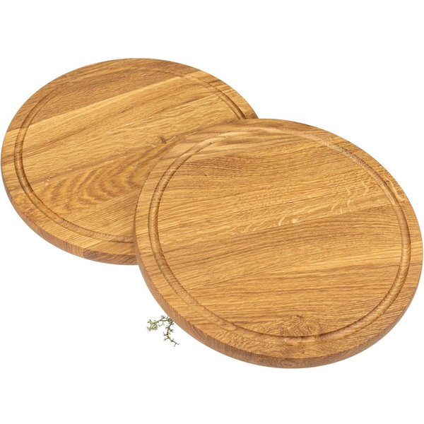 Holz Frank Schneidebrett Rundes Schneidebrett aus Eiche geölt - Ø 30 x 2,1 cm, Holz, (1-St)