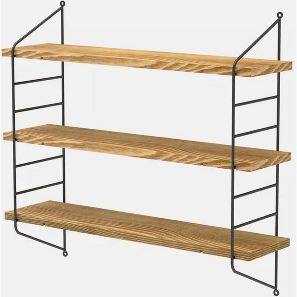 Holz Lichter Wandregal Wandregal verstellbar rustikal, Hängeregal, Schweberegal, Wandboard, verschiedene Farben, Höhenverstellbare Ablagen, Holz-Metall-Design, 