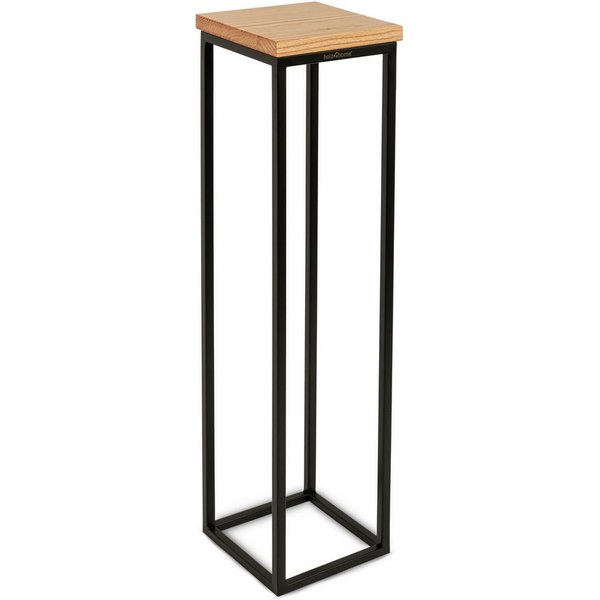 holz4home® Blumenständer Dekoständer aus Eichenholz Massiv Natur Geölt I Dekosäule Stahlrahmen