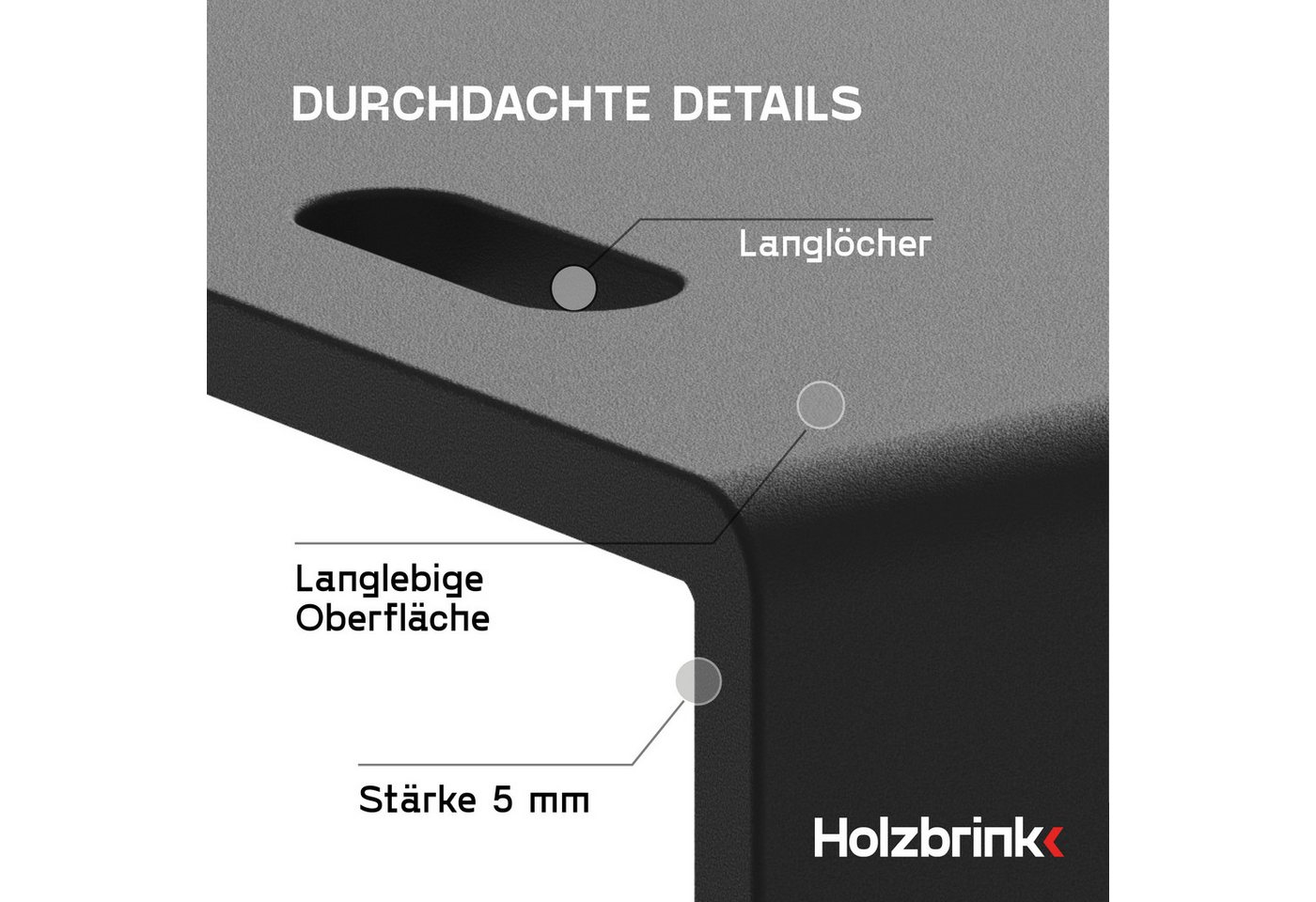 HOLZBRINK Sitzbank Tischgestell Möbelfüße Tischuntergestell inkl. Bodenschoner HLT-05 (Tischkufen), Tischkufen Industriestahl pulverbeschichtet – Bild 3 von 5