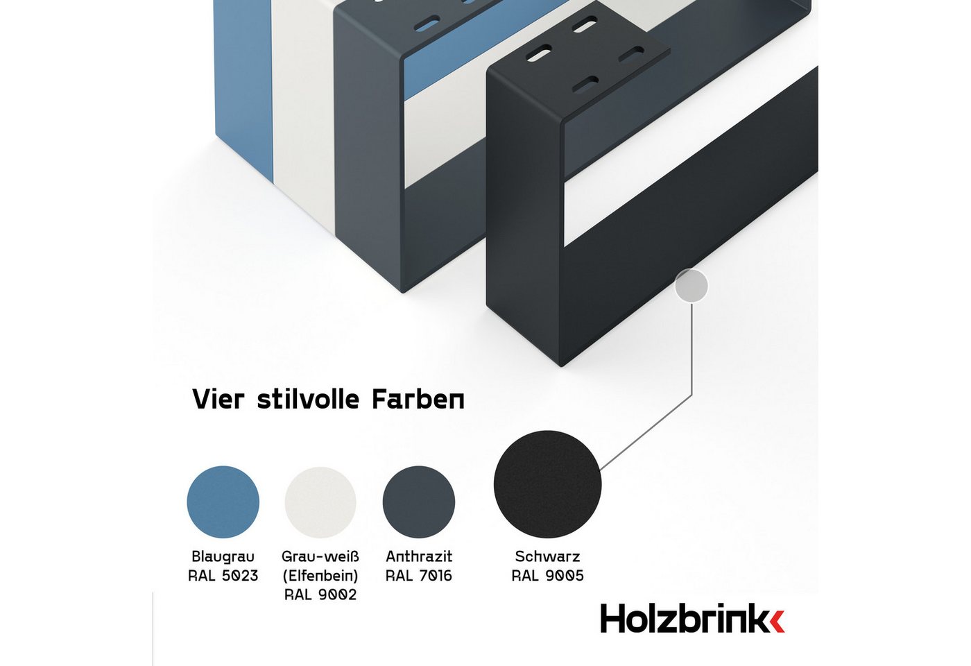 HOLZBRINK Sitzbank Tischgestell Möbelfüße Tischuntergestell inkl. Bodenschoner HLT-05 (Tischkufen), Tischkufen Industriestahl pulverbeschichtet – Bild 4 von 5
