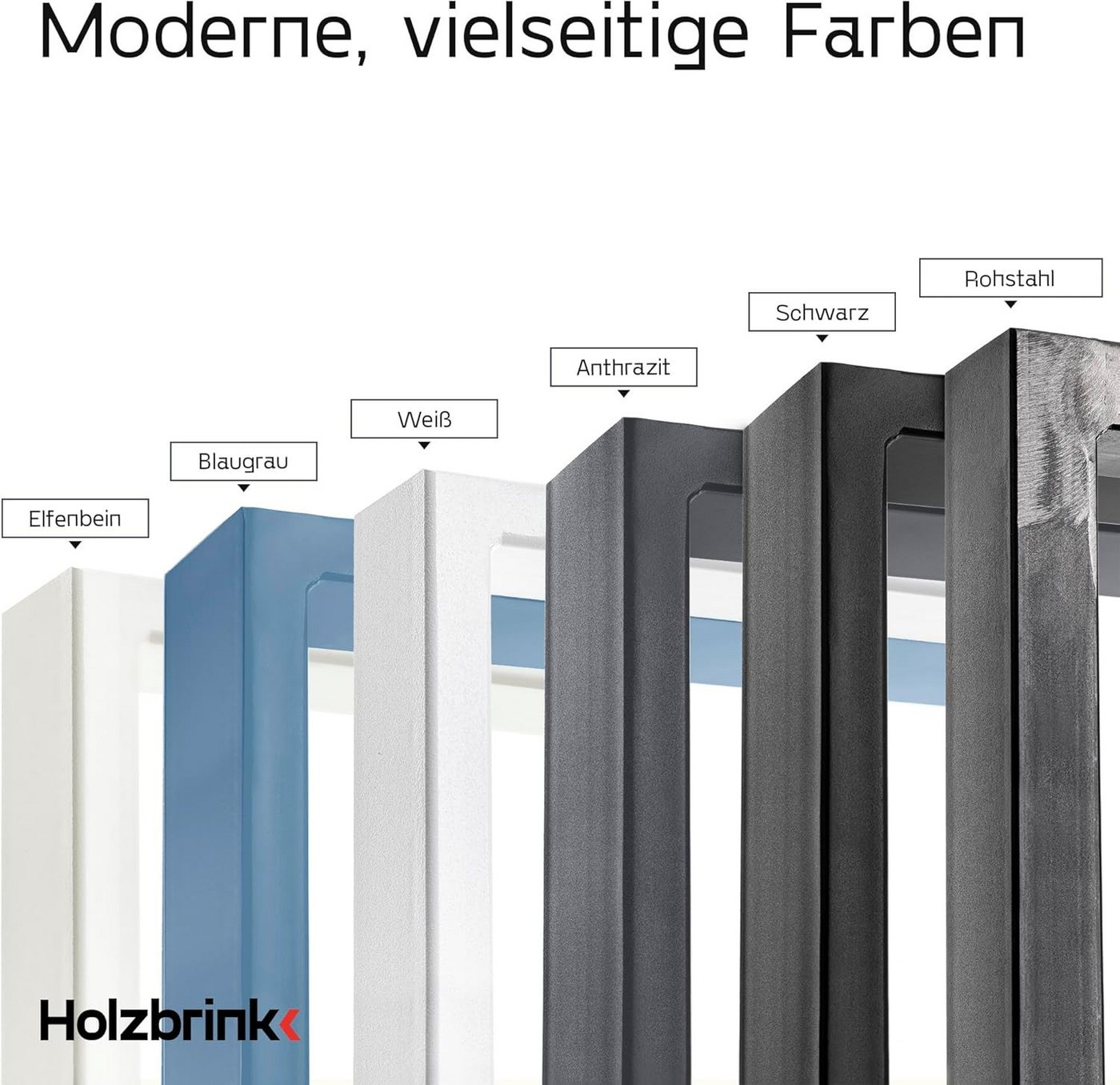 HOLZBRINK Tischbein Tischgestell Möbelfüße Tischuntergestell inkl. Bodenschoner HLT-01, Tischkufen Industriestahl pulverbeschichtet – Bild 3 von 5