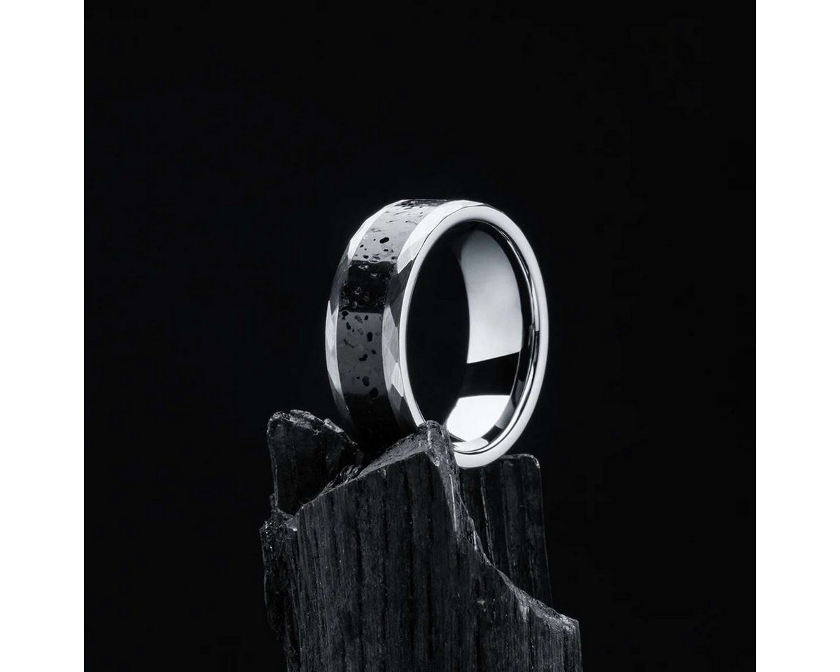 Holzkern Fingerring sumo-lava-wolfram, für Herren-Ring Sumo Lava/Wolfram – Bild 2 von 5