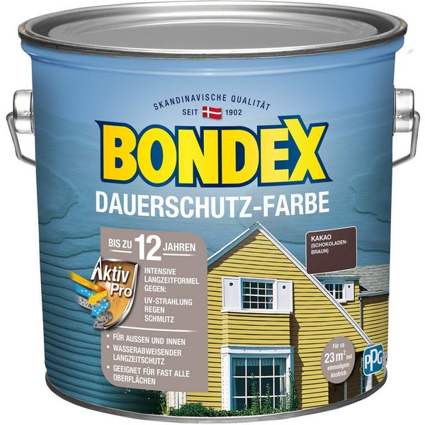Bondex Holzschutzlasur Bondex Dauerschutz-Holzfarbe 2,5 L kakao