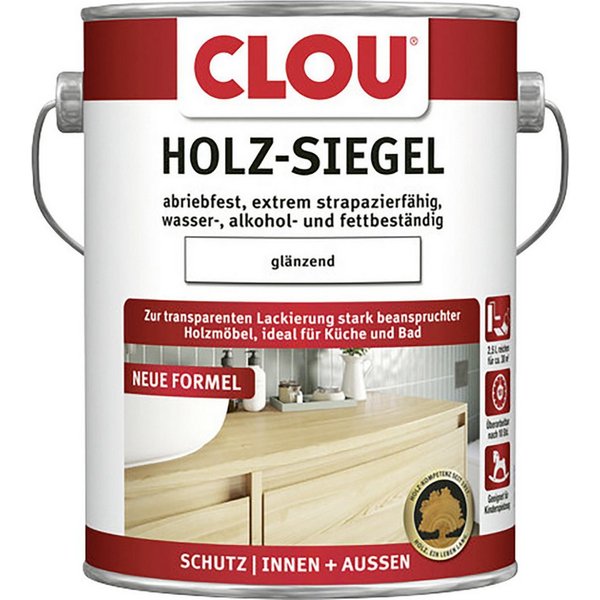 CLOU Holzschutzlasur Clou Holz-Siegel 2,5 L glänzend transparent