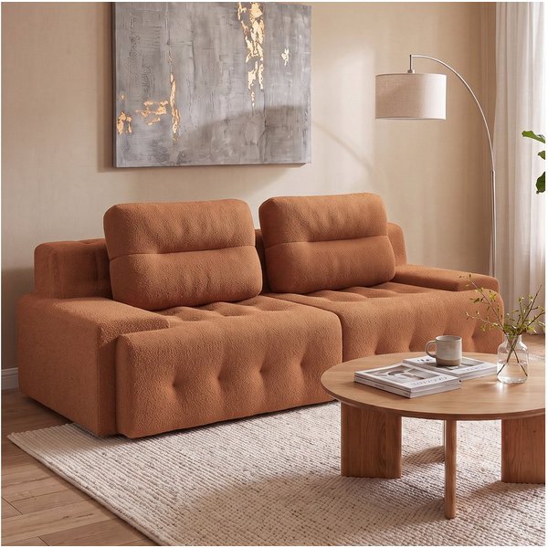 HOMALL Big-Sofa Teddy Sofa, Polstersofa mit tiefer Sitzfläche und Vakuum-Kompression, Polstersofa im Cloud Design mit 2 großen Kissen, kein Aufbau erforderlich,