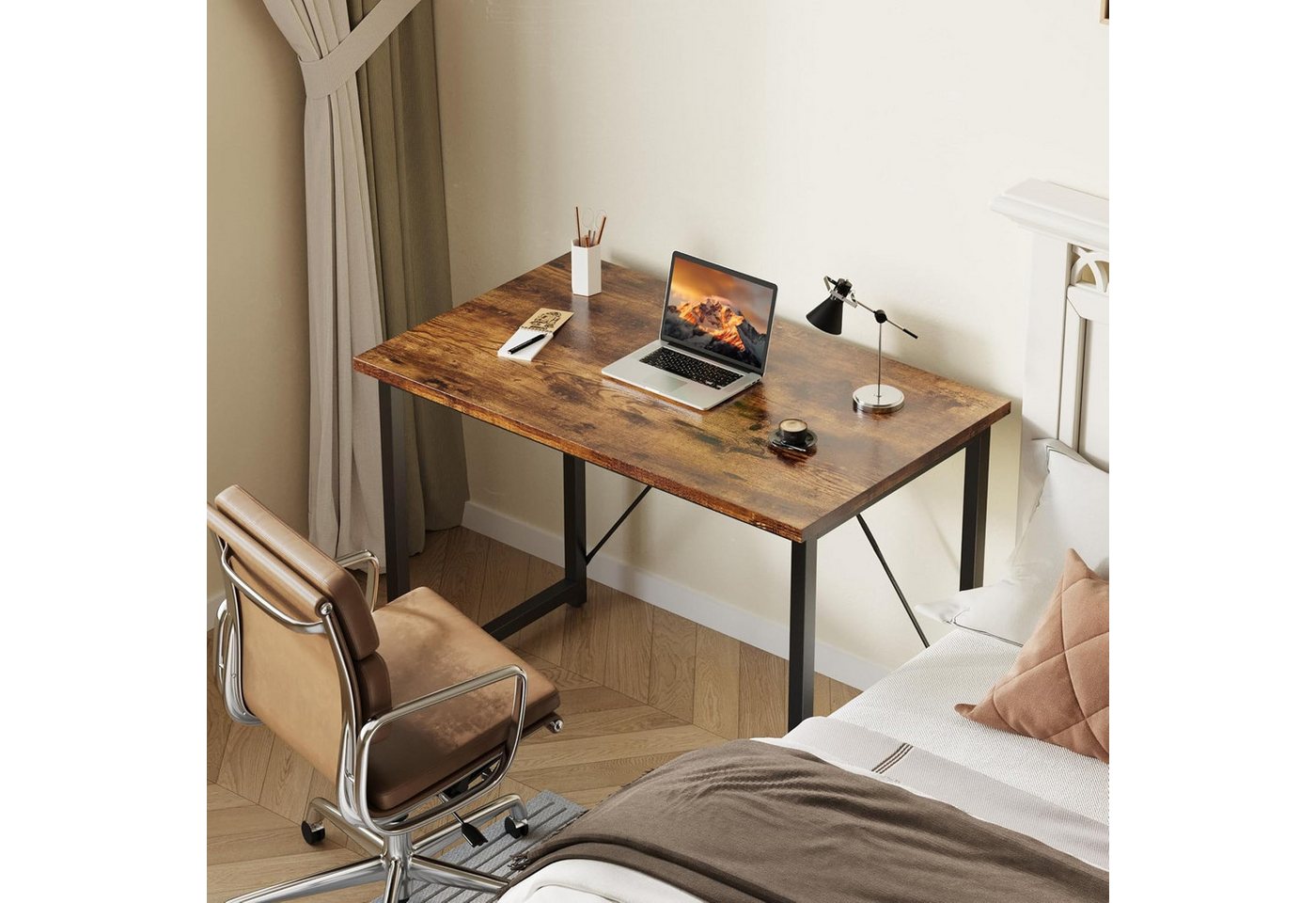 HOMALL Gamingtisch Computertisch, geeignet für kompakte Räume: 80/100/120/140 cm (Kompakter Schreibtisch und Spieltisch, maximale Tragkraft 130 Kilogramm) – Bild 2 von 5