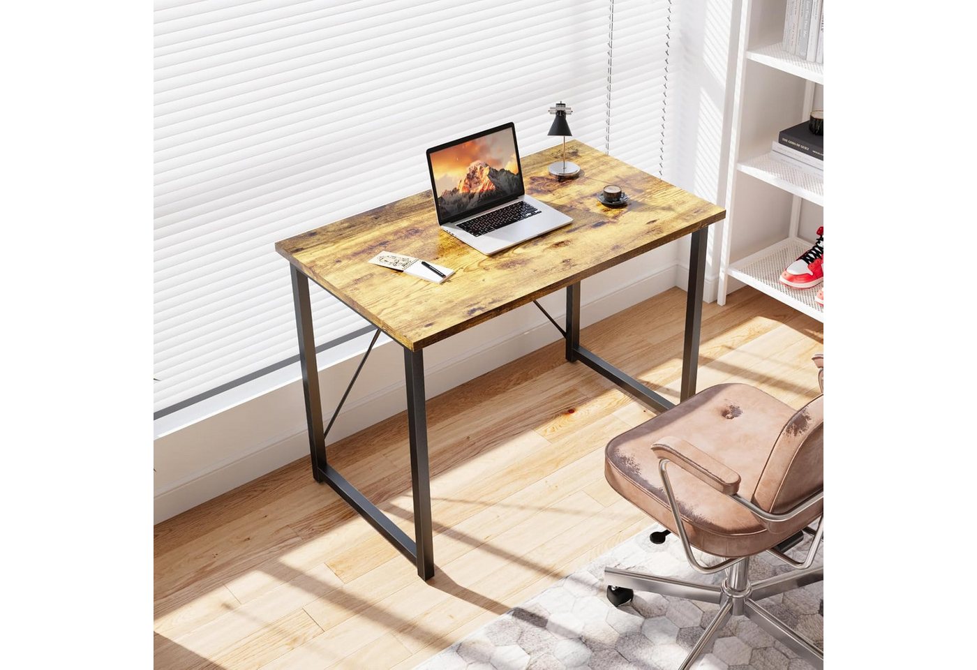 HOMALL Gamingtisch Computertisch, geeignet für kompakte Räume: 80/100/120/140 cm (Kompakter Schreibtisch und Spieltisch, maximale Tragkraft 130 Kilogramm) – Bild 3 von 5