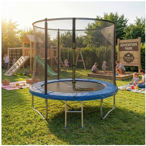 HOMALL Gartentrampolin Kindertrampolin, Outdoor-Trampolin, Durchmesser 183/222/290/360 cm, Ø 222 cm, (Ausgestattet mit Sicherheitsnetz, Leiter und 360°-Gelander