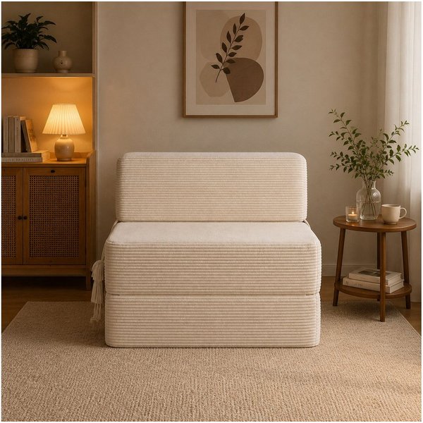 HOMALL Loungesofa Sofa mit Schlaffunktion, komprimiert verpackt, Wählbar als 1-Sitzer oder 2-Sitzer, vielseitig nutzbar für Wohnzimmer, Gästezimmer und kleine R