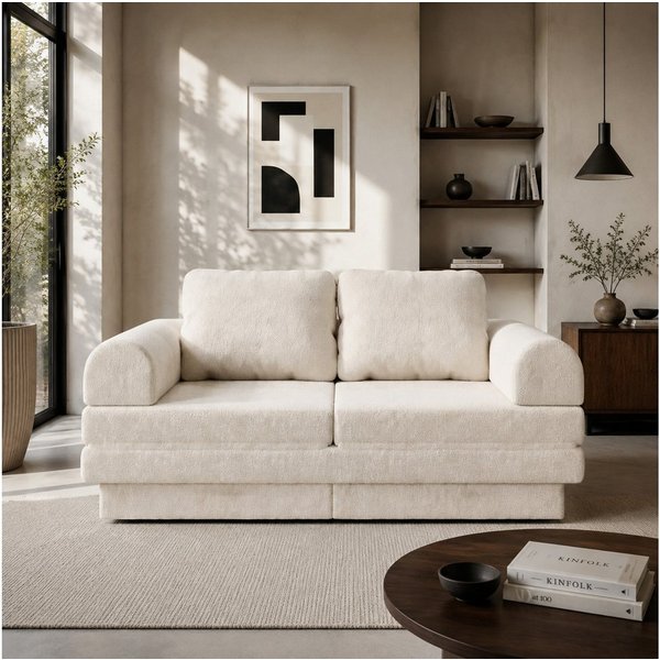 HOMALL Schlafsofa Chenille Sofa mit Liegefunktion, gemütliches 2-Sitzer Lounge-Design, Weiche Polsterung und elegante Optik für Wohnzimmer, Gästezimmer und klei