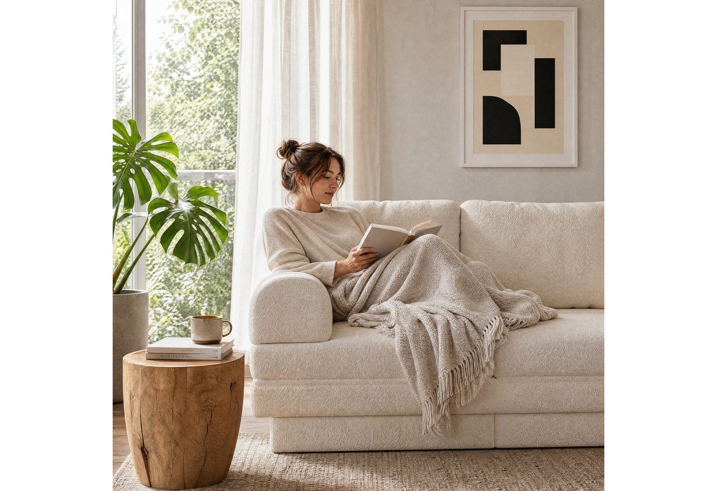 HOMALL Schlafsofa Chenille Sofa mit Liegefunktion, gemütliches 2-Sitzer Lounge-Design, Weiche Polsterung und elegante Optik für Wohnzimmer, Gästezimmer und klei – Bild 2 von 5