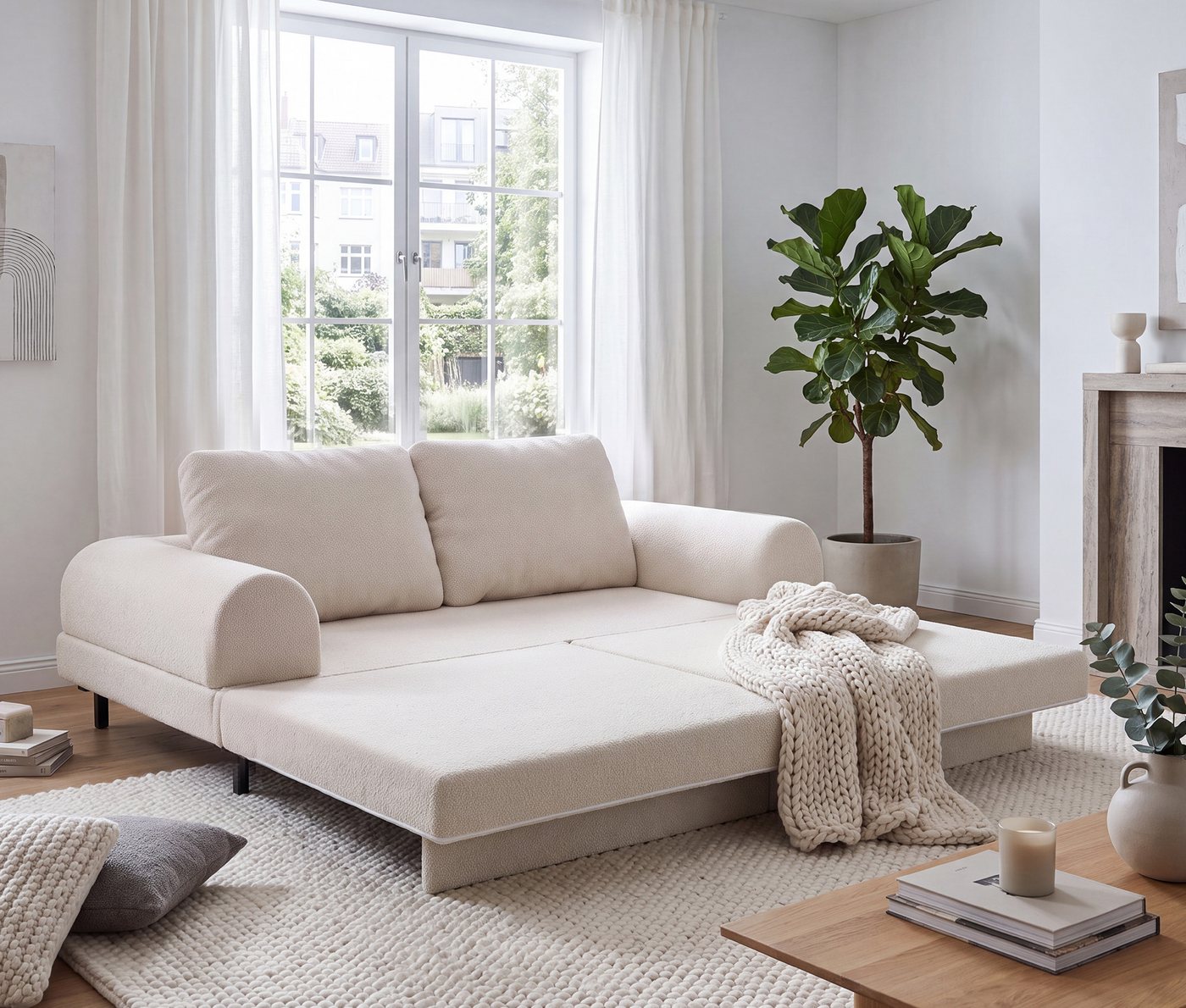 HOMALL Schlafsofa Chenille Sofa mit Liegefunktion, gemütliches 2-Sitzer Lounge-Design, Weiche Polsterung und elegante Optik für Wohnzimmer, Gästezimmer und klei – Bild 5 von 5
