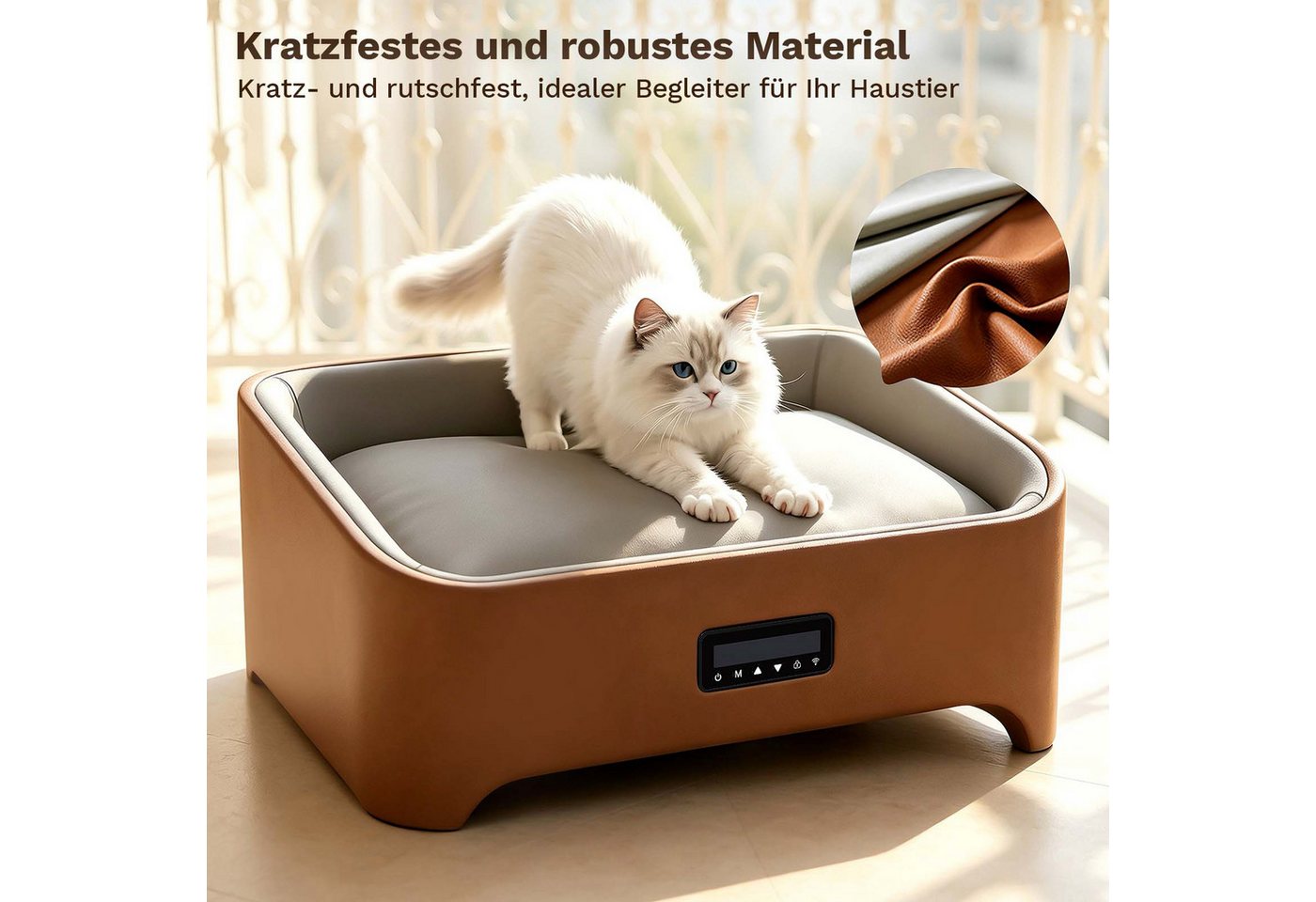 HOMALL Tierbett Intelligentes temperierte,kühlmatte hund,Kühlmatte Katze,App-Steuerung, kühlmatte- & Wärmefunktion,PP-basiertes kratzfestes Kunstleder, schmutz- – Bild 4 von 5