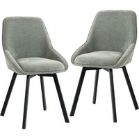 HOMCOM 2er-Set drehbare Esszimmerstühle 360°, Küchenstühle aus Chenille, gepolsterte Sitzfläche, geschwungene Rückenlehne, Metallbeine, moderner Stil, für Wohnz