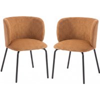 HOMCOM 2er-Set Gepolsterte Esszimmerstühle mit Chenille-Bezug, Umhüllende Rückenlehne, 10 cm Kissen, Schwarze Beine mit verstellbaren Gleitern, Belastung 120 kg